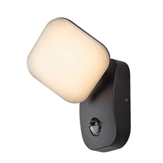 Rábalux Odiel fekete-fehér LED kültéri mozgásérzékelős falikar (RAB-77058) LED 1 izzós IP44