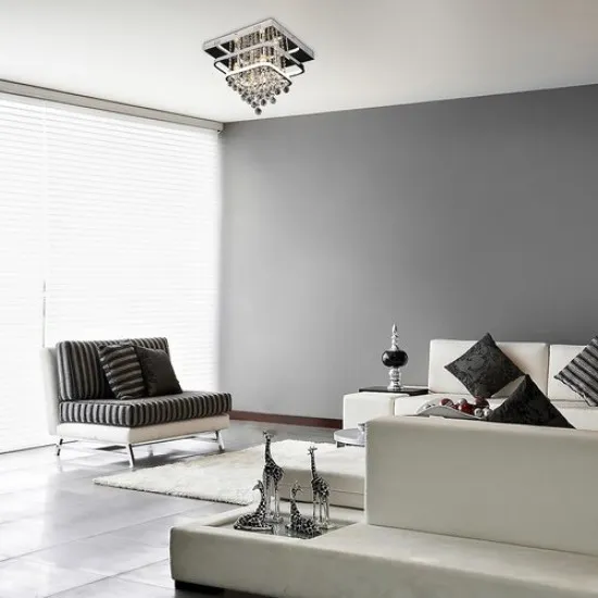 Rábalux Pallas króm-fehér csillár (RAB-2239) E14+LED 5 izzós IP20