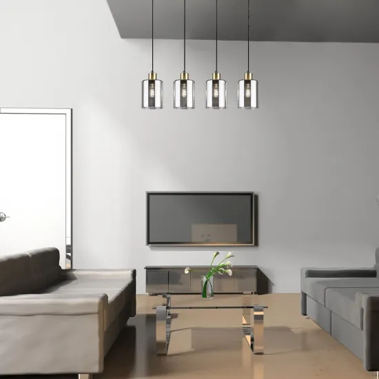 Rábalux Perez matt fekete függesztett lámpa (RAB-72247) E27 4 izzós IP20 Rábalux Perez matt fekete függesztett lámpa (RAB-72247) E27 4 izzós IP20