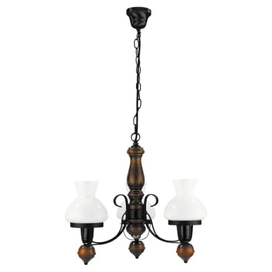 Rábalux Petronel matt fekete-dió csillár (RAB-7078) E27 3 izzós IP20