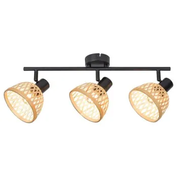 Rábalux Rattan fekete-natúr mennyezeti lámpa (RAB-3135) E14 3 izzós IP20