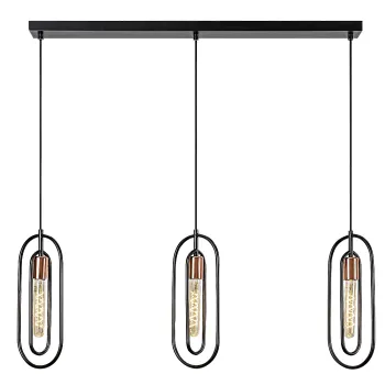 Rábalux Rovier matt fekete függesztett lámpa (RAB-72264) E27 3 izzós IP20