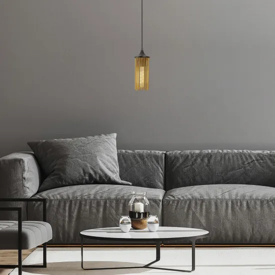 Rábalux Roxas matt fekete függesztett lámpa (RAB-72151) E27 1 izzós IP20