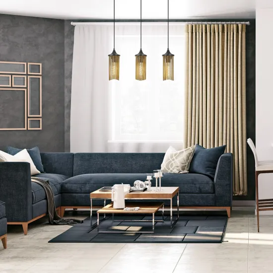 Rábalux Roxas matt fekete függesztett lámpa (RAB-72153) E27 3 izzós IP20