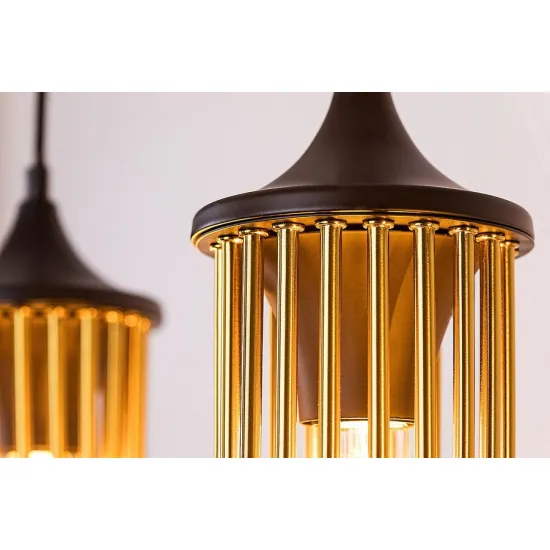 Rábalux Roxas matt fekete függesztett lámpa (RAB-72153) E27 3 izzós IP20