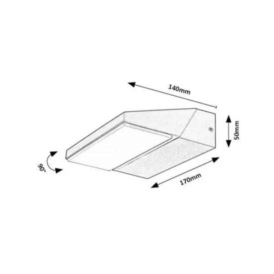 Rábalux Senica fekete-fehér LED kültéri fali lámpa (RAB-77064) LED 1 izzós IP65