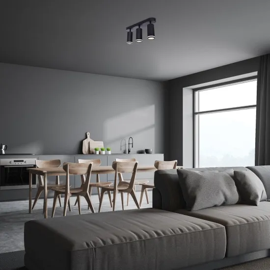 Rábalux Senobia fekete mennyezeti lámpa (RAB-73035) GU10 3 izzós IP20