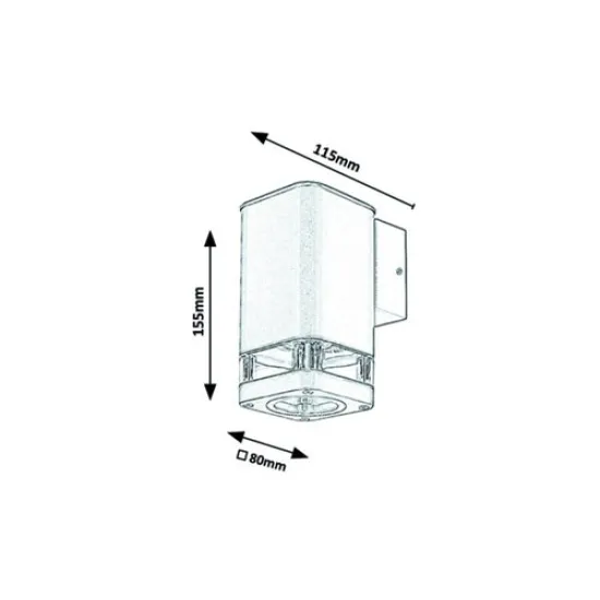 Rábalux Sintra matt fekete kültéri fali lámpa (RAB-7955) GU10 1 izzós IP44