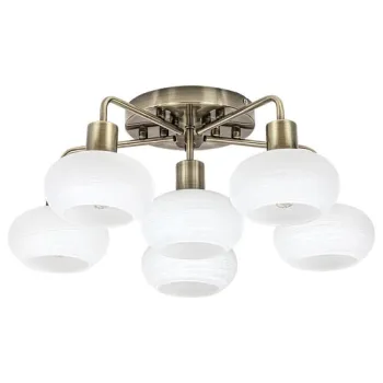 Rábalux Sorina antik bronz-fehér mennyezeti lámpa (RAB-3918) E14 6 izzós IP20