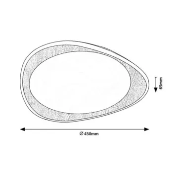 Rábalux Tamino bükk-fehér LED mennyezeti lámpa (RAB-2427) LED 1 izzós IP20