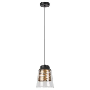 Rábalux Zenaida matt fekete-arany függesztett lámpa (RAB-3543) E27 1 izzós IP20