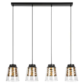Rábalux Zenaida matt fekete-arany függesztett lámpa (RAB-3544) E27 4 izzós IP20