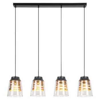 Rábalux Zenaida matt fekete-arany függesztett lámpa (RAB-3544) E27 4 izzós IP20