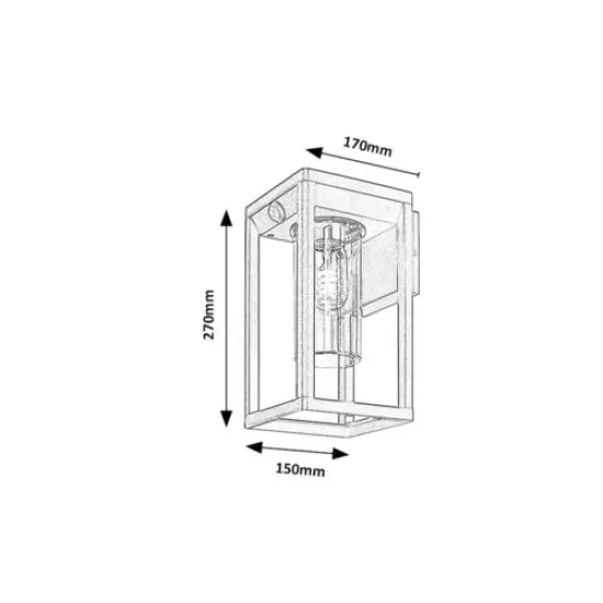 Rábalux Zernest  fekete kültéri mozgásérzékelős fali lámpa (RAB-77086) E27 1 izzós IP54
