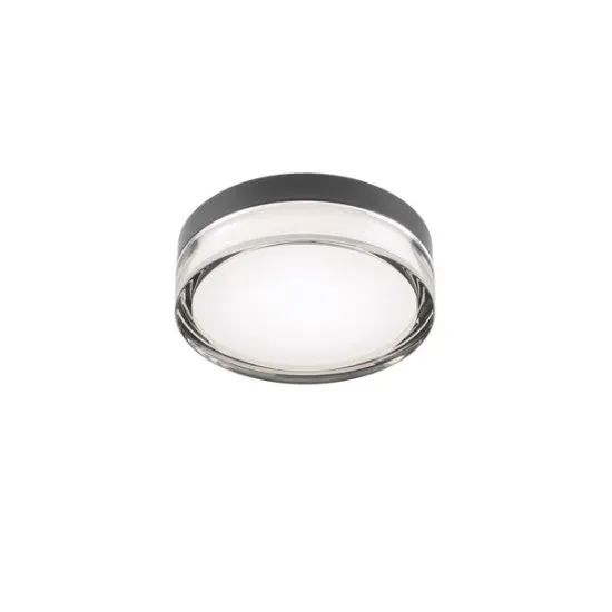 Redo Frisbi fekete-fehér vízvédett fürdőszobai LED mennyezeti lámpa (RED-01-3734) LED 1 izzós IP44