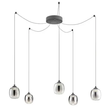 Redo Khadi fekete-füstszínű  LED függesztett lámpa (RED-01-3487) LED 1 izzós IP20