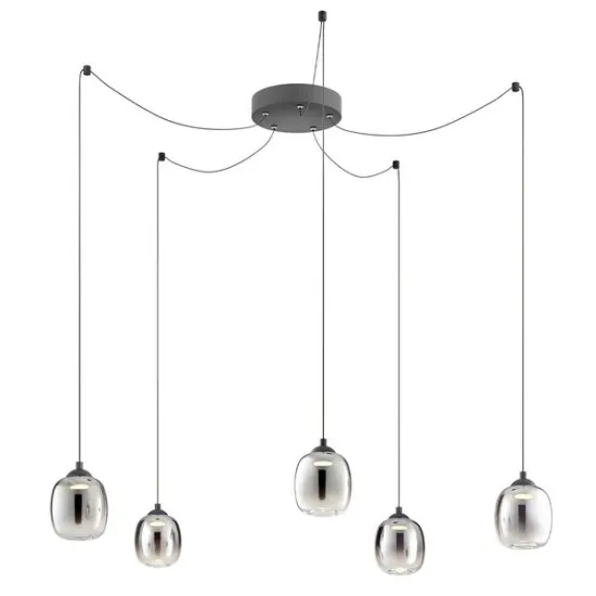 Redo Khadi fekete-füstszínű  LED függesztett lámpa (RED-01-3487) LED 1 izzós IP20