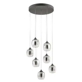 Redo Khadi fekete-füstszínű  LED függesztett lámpa (RED-01-3489) LED 1 izzós IP20