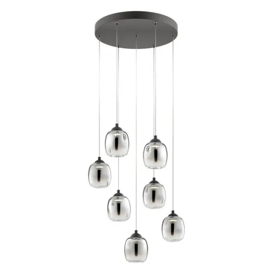 Redo Khadi fekete-füstszínű  LED függesztett lámpa (RED-01-3489) LED 1 izzós IP20