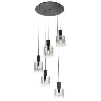 Redo Lou fekete-füstszínű függesztett lámpa (RED-01-2009) E27 5 izzós IP20 Redo Lou fekete-füstszínű függesztett lámpa (RED-01-2009) E27 5 izzós IP20