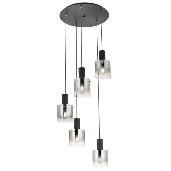 Redo Lou fekete-füstszínű függesztett lámpa (RED-01-2009) E27 5 izzós IP20 Redo Lou fekete-füstszínű függesztett lámpa (RED-01-2009) E27 5 izzós IP20