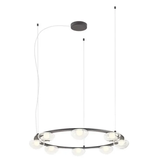 Redo Sinclair fekete-átlátszó LED függesztett lámpa (RED-01-3250) LED 1 izzós IP20