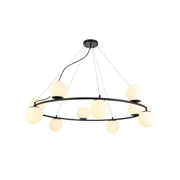 Redo Smarter Bowling fekete-fehér függesztett lámpa (RED-01-3162) E14 10 izzós IP20