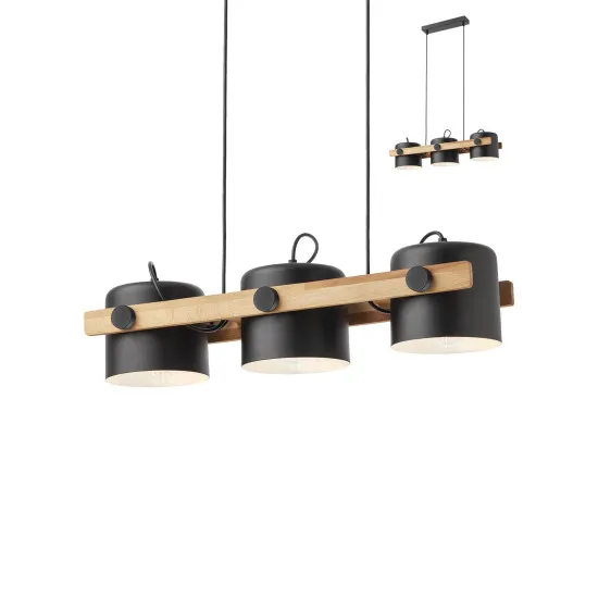 Redo Smarter Pooh fekete-barna függesztett lámpa (RED-01-2403) E27 3 izzós IP20 Redo Smarter Pooh fekete-barna függesztett lámpa (RED-01-2403) E27 3 izzós IP20