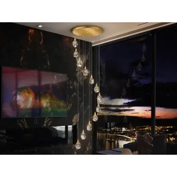 SCHULLER AQUARIA arany függesztett lámpa (SCH-157322) LED 12 izzós IP20