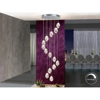 SCHULLER ROCÍO króm LED függesztett lámpa (SCH-785635B) LED 14 izzós IP20