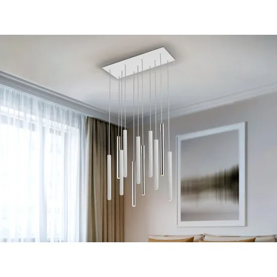 SCHULLER VARAS króm-fehér LED függesztett lámpa (SCH-373378) LED  IP20