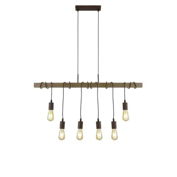 Searchlight Barn barna-fekete függesztett lámpa (SL-4876-6BR) E27 6 izzós IP20