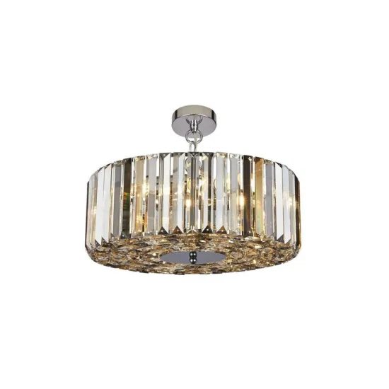 Searchlight Chapeau króm-borostyán kristály függesztett lámpa (SL-82101-5CC) E27 5 izzós IP20