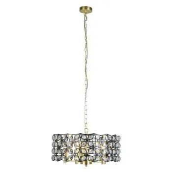 Searchlight Iris sárga-fekete kristály függesztett lámpa (SL-59811-5BSB) E14 5 izzós IP20 Searchlight Iris sárga-fekete kristály függesztett lámpa (SL-59811-5BSB) E14 5 izzós IP20