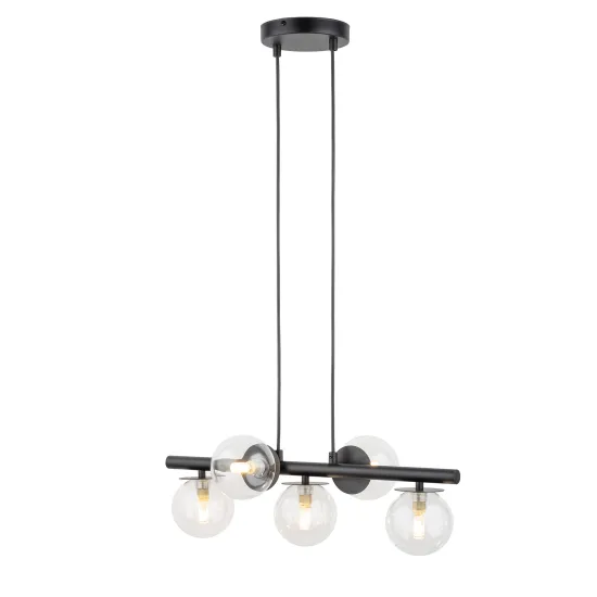 Sigma Avola fekete-átlátszó függesztett lámpa (SIG-40791) G9 5 izzós IP20