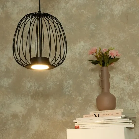 Sigma Bell Plus fekete függesztett lámpa (SIG-40877) GX53 1 izzós IP20