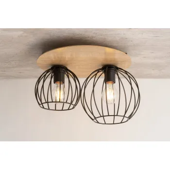 Sigma Cyber barna-fekete mennyezeti lámpa (SIG-32355) E27 2 izzós IP20