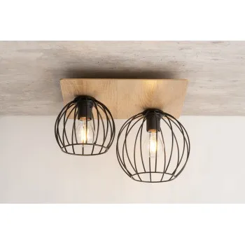 Sigma Cyber barna-fekete mennyezeti lámpa (SIG-32358) E27 2 izzós IP20