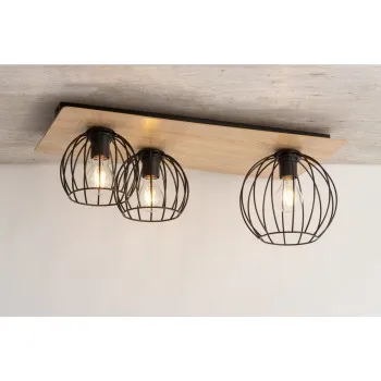 Sigma Cyber barna-fekete mennyezeti lámpa (SIG-32359) E27 3 izzós IP20