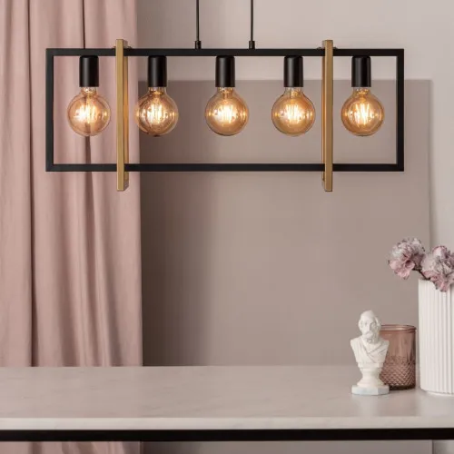 Sigma Eden fekete-arany függesztett lámpa (SIG-32236) E27 5 izzós IP20