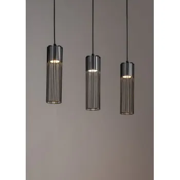 Sigma Fobia fekete-ezüst függesztett lámpa (SIG-33454) GU10 3 izzós IP20