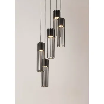 Sigma Fobia fekete függesztett lámpa (SIG-33459) GU10 5 izzós IP20