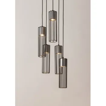 Sigma Fobia fekete-ezüst függesztett lámpa (SIG-33460) GU10 5 izzós IP20