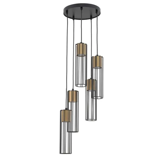 Sigma Fobia fekete-arany függesztett lámpa (SIG-33461) GU10 5 izzós IP20