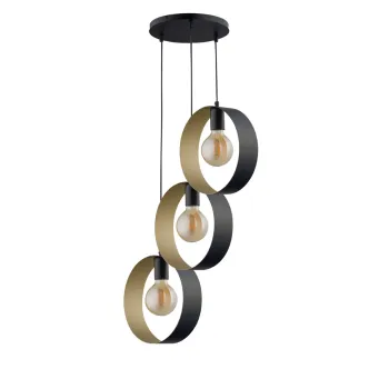 Sigma Happy fekete-arany függesztett lámpa (SIG-32285) E27 3 izzós IP20