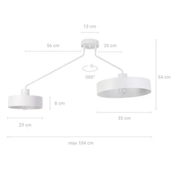 Sigma Jumbo fehér mennyezeti lámpa (SIG-31532) E27 2 izzós IP20