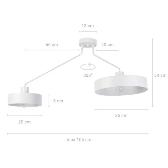 Sigma Jumbo fehér mennyezeti lámpa (SIG-31532) E27 2 izzós IP20