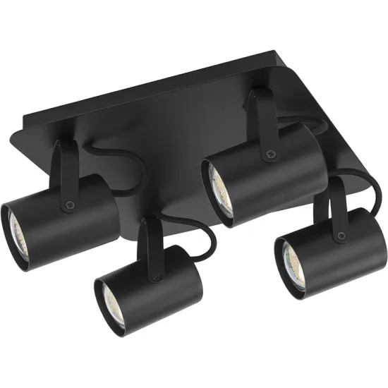 Sigma KAMERA fekete mennyezeti lámpa (SIG-32555) GU10 4 izzós IP20