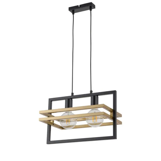 Sigma Merci fekete-arany függesztett lámpa (SIG-32389) E27 2 izzós IP20