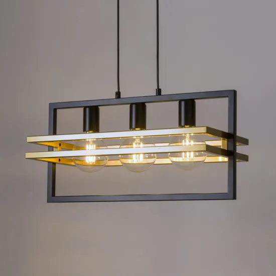 Sigma Merci fekete-arany függesztett lámpa (SIG-32392) E27 3 izzós IP20